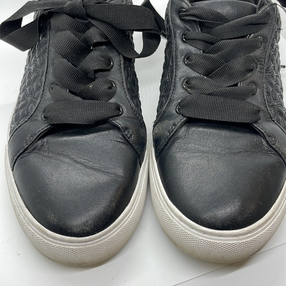 Tory Burch Perfect Black Quilted Marion Leather Sneaker Size 8.5M - Picture 8 of 11